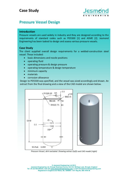 Pressure Vessel Design Case Study document for download