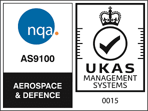 AS9100 Aerospace & Defence Quality Approval logo from UKAS Management Systems